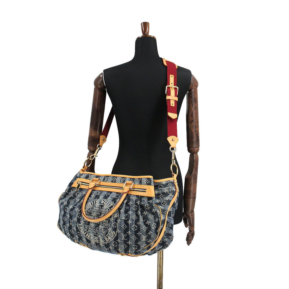 Louis Vuitton Denim Raye GM Shoulder Bag Canvas Blue